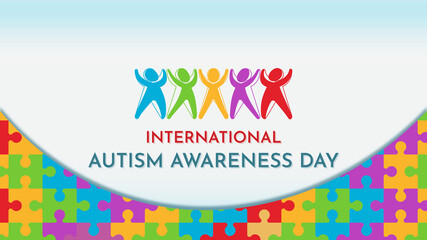 World autism awareness day illustration wallpaper with puzzle kids autism vector