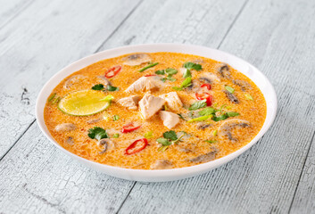 Bowl of Tom kha kai