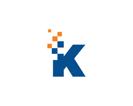 Letter K with Pixel Logo 001