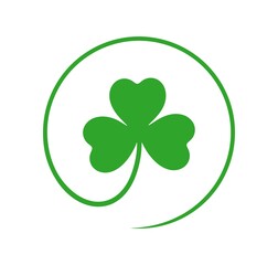 Clover logo. Isolated clover on white background