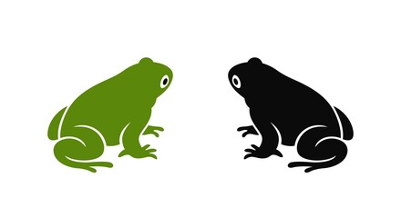 Frog logo. Abstract frog on white background