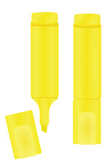 Yellow marker pen. vector illustration