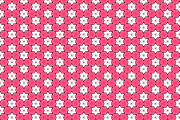 Seamless pattern with white stars on Red. Simple seamless pattern with decorative elements.