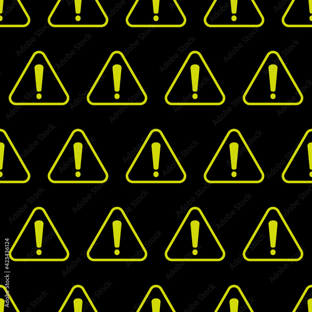 Poster Exclamation Pattern. Vector Yellow Sign Pattern.