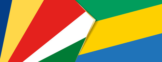 Seychelles and Gabon flags, two vector flags.