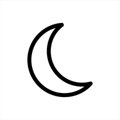 Crescent moon or night. night time flat icon for apps and websites