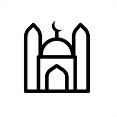 Islamic mosque icon vector. Trendy flat islamic mosque icon from religion collection isolated on white background. Vector illustration can be used for web and mobile graphic design, logo