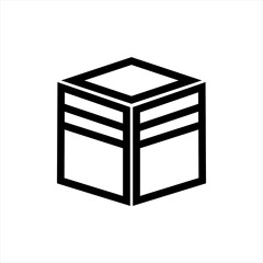 kabah icon line style. Holy Kabah, Mecca Icon. Kaaba icon in outline style. Vector illustration vector icons designs can be used for mobile, ui, web