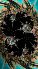 Artistic and imaginative digitally designed abstract 3D fractal background