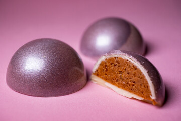 multicolored beautifully decorated handmade candies with fillings