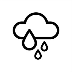 Rain Icon, Hard Rain Icon, Weather isolated on white background. Clouds logo and sign, vector illustration