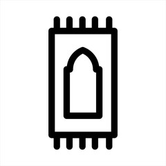 Ramadan kareem prayer mat vector line icon. template, greeting card, app, web, mobile, arabic, islam, and more.