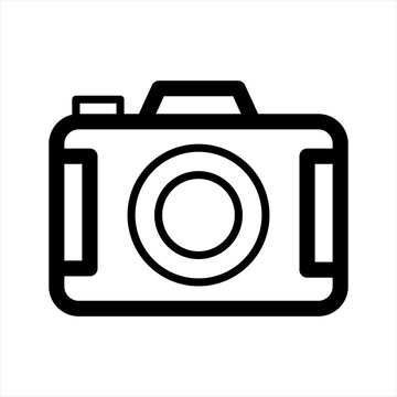 Photo camera vector icon isolated, Photography camera line art icon for apps and websites, icon pocket digital camera