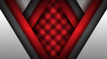 Modern abstract red metallic on design modern futuristic background . Metal frame geometric digital technology concept for wallpaper, banner template