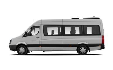 profile of business minibus in vector
