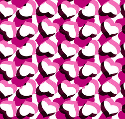 Seamless heart pattern, minimal print.