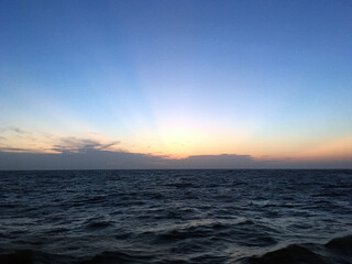 sunset in the sea