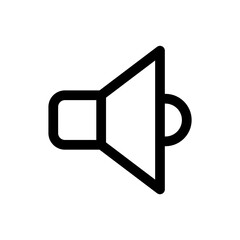 Volume up sound icon vector. Sound Icon, Vector Illustration. voice button icon for website. Audio speaker volume on line art. Volume Megaphone Icon