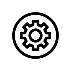 Setting gear icon, Gear symbol vector sign isolated on white background. Cogwheel group outline vector icon. Gear in circle icon