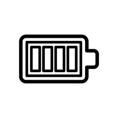 Isolated battery icon line design. full battery icon vector. battery charge indicator