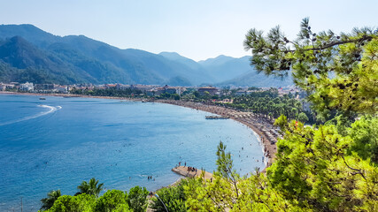 Fototapeta na wymiar Panoramic view of the Icmeler Bay. Marmaris, Turkey