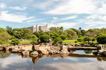 Akashi Castle Park Garden in Hyogo, Japan