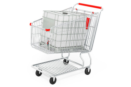 Shopping Cart With Intermediate Bulk Cistern. 3D Rendering