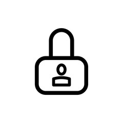 Block user with padlock line icon. User login or authenticate icon. Personal protection icon. Internet privacy protection icon. Password protected. Security key pad. Account. Account security icon