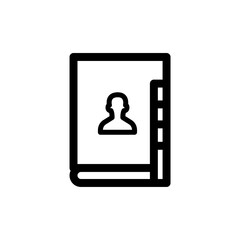 contact book icon in trendy design style. contact book icon isolated on white background. contact book vector icon simple. address book icon design template. Trendy style, vector