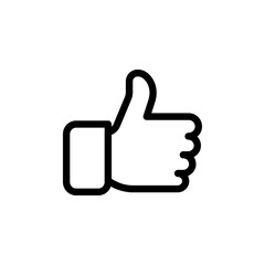 thumbs up vector icon, like symbol. Like hand line icon. Thumbs up finger sign. Vector. illustration symbol. like sign, line icon