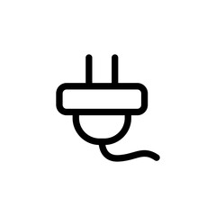 Vector electric plug flat icon. Vector pictograph style is a flat symbol electric plug icon on a white background.
