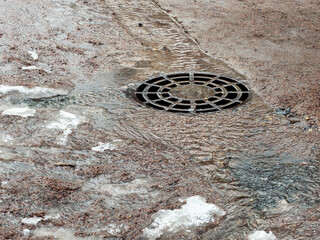 Hatch, drainage system in the spring.