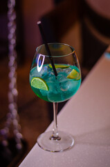 beautiful fresh blue cocktail