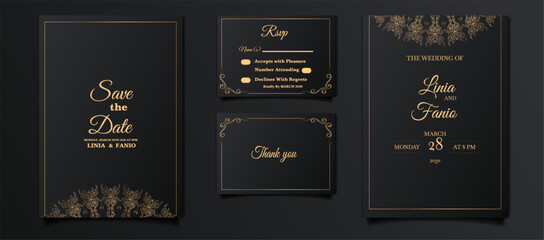 luxury wedding invitation cards set
