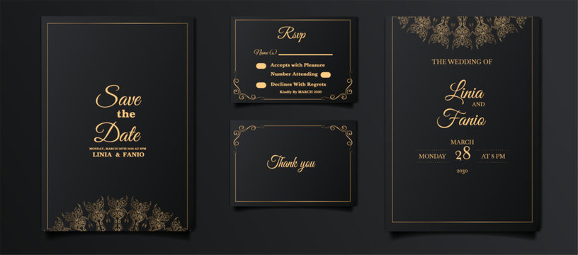 luxury wedding invitation cards set