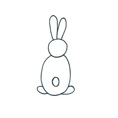 Handdraw Bunny Rabbit Sketch on white background