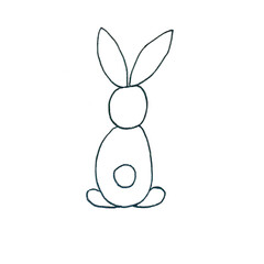 Handdraw Bunny Rabbit Sketch on white background