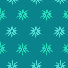 Tidewater Green seamless pattern. Pattern with flowers tropical exotic colors vibe.