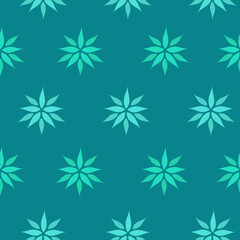 Fototapeta na wymiar Tidewater Green seamless pattern. Pattern with flowers tropical exotic colors vibe.