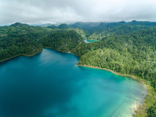 aerial view Montebello lagoon chiapas mexico