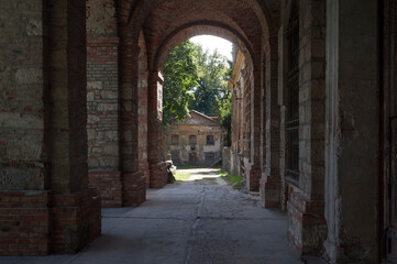 Fototapeta premium The abandoned old palace in Pilica in Poland