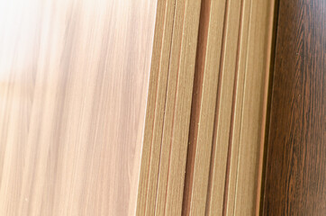 MDF boards for furniture assembly.