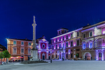 Massa Piazza Mercurio by night - obrazy, fototapety, plakaty