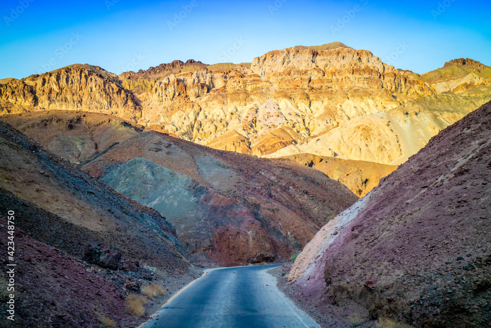 Wall mural A long way down the road of Death Valley National Park