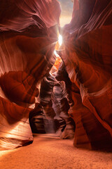 Vertical shot of the magical Antelope Canyon, located in Arizona USA