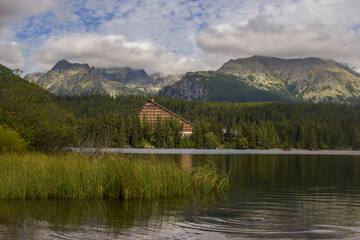 Picturesque mountain lake and a top tourist destination in the High Tatras of Slovakia