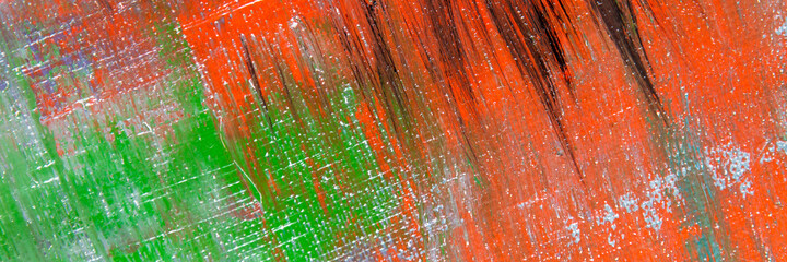 creative colored background: a temporary pattern of strokes and stains of fresh colored primer on...