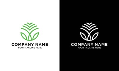 Leaves Eco Logo circle design vector Organic Natural Garden Park