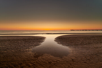 Summer morning on the beach of Seebad Ahlbeck on the island of Usedom