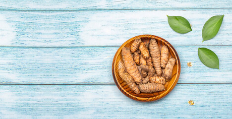 Organic turmeric roots - Curcuma longa. Healthy food